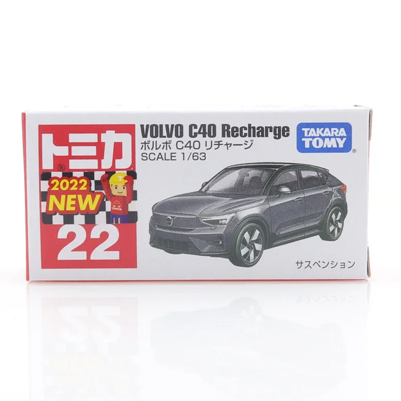 Takara Tomy Tomica No.22 Volvo C40 Recharge 1/63 Hot Pop Diecast Automotive Model Ornaments Cas Toys Gift Decorations