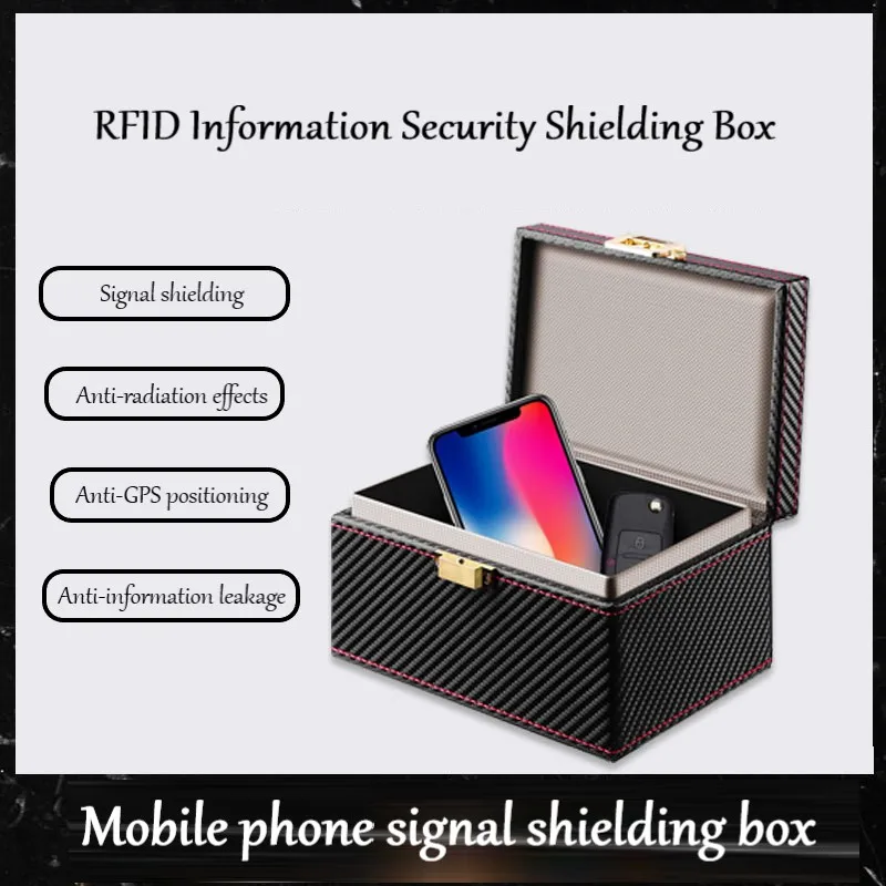 AR-001 RFID Signal Shielding Box Car Key Anti-theft Magnetic Card Anti-degaussing Anti-radiation Mobile Phone Box