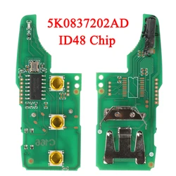jingyuqin 5K0837202AD Remote Key circuit board id48 Chip Fob for VW/VOLKSWAGEN Caddy Eos Golf Jetta Beetle Polo Up Tiguan Touran