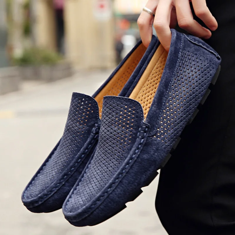

New Loafer for Men Suede Men's Shoes Casual Flats Mens Loafers Luxury Moccasins Breathable Summer Driving Shoes
