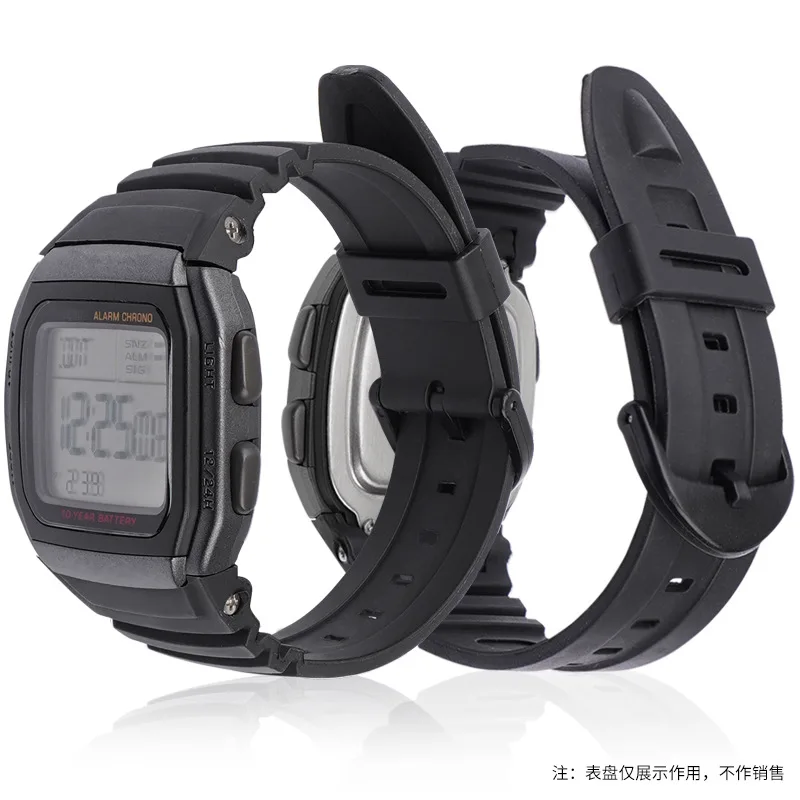 Rubber Watchband for Casio W-96H Watch Strap Accessories PU Plastic Silicone Bracelet with Special Interface Men Sport Wristband