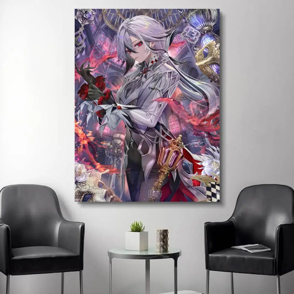 

Genshin Impact Arlecchino Poster Wall Art Sticky for Living Room Bedroom Office Hallway Bar Home Decor Gift Idea