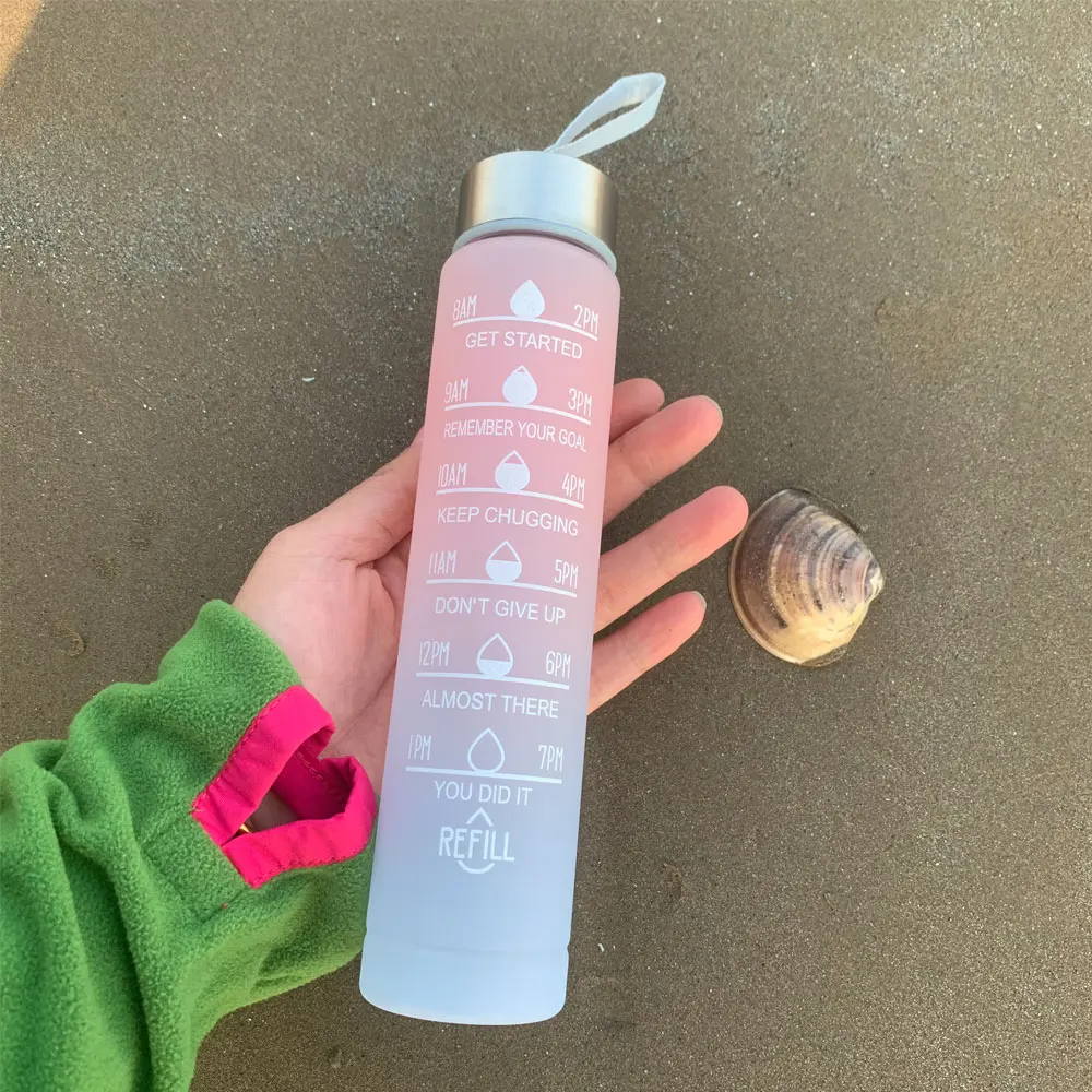 300ml 750ml 2L Water Bottle Motivational Drinking Bottle Sports Water Bottle With Time Marker Portable Cups Outdoor Travel Gym - Image 5