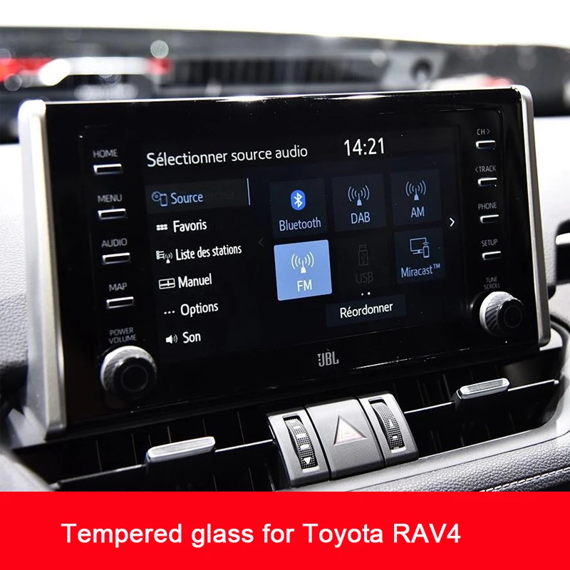 

Car Navigtion Tempered Glass LCD Screen Protective Film Sticker for Toyota RAV4 5th central control display screen 2019 2020