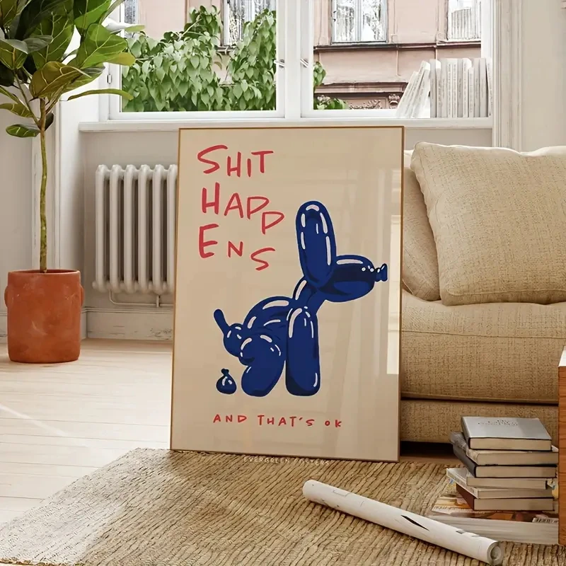 

Abstract Canvas Poster, Modern Blue Balloon Dog, Wall Art, Bedroom, Living Room, Kitchen, Corridor, Modern Home Decoration Gift