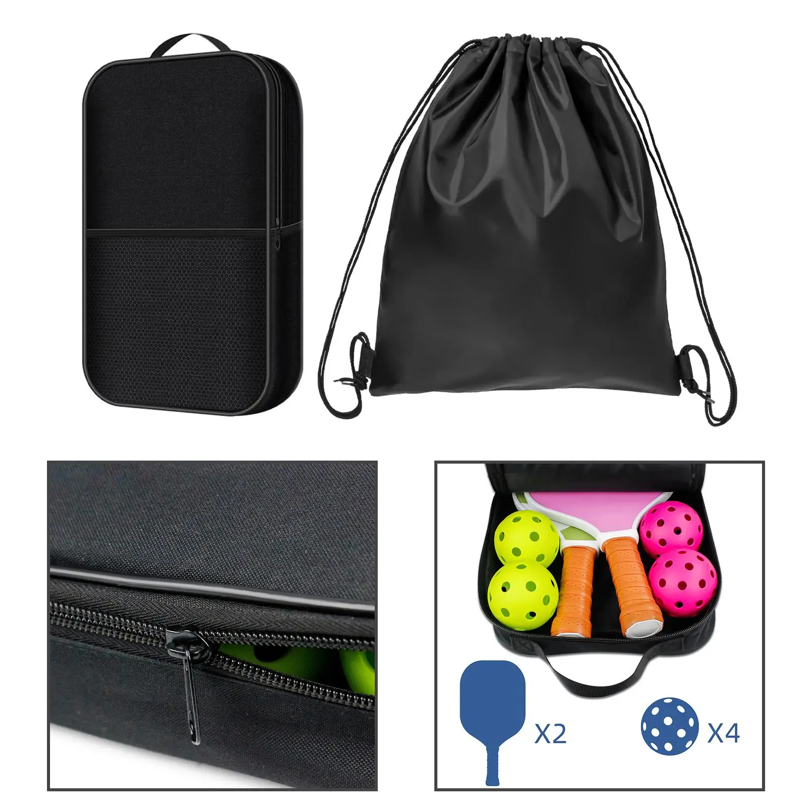 Pickleball Paddle Bag Tote Bag Portable Travel Protective Case Tennis Bag