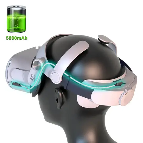 새로운 T2 배터리 스트랩 Oculus Quest 2 엘리트 헤드 스트랩 5200mAh 충전 보조베터리 조절 편안한 VR 헤드셋 액세서리 새로운 T2 배터리 스트랩 Oculus Quest 2 엘리트 헤드 스트랩 5200mAh 충전 보조베터리 조절 편안한 VR 헤드셋 액세서리