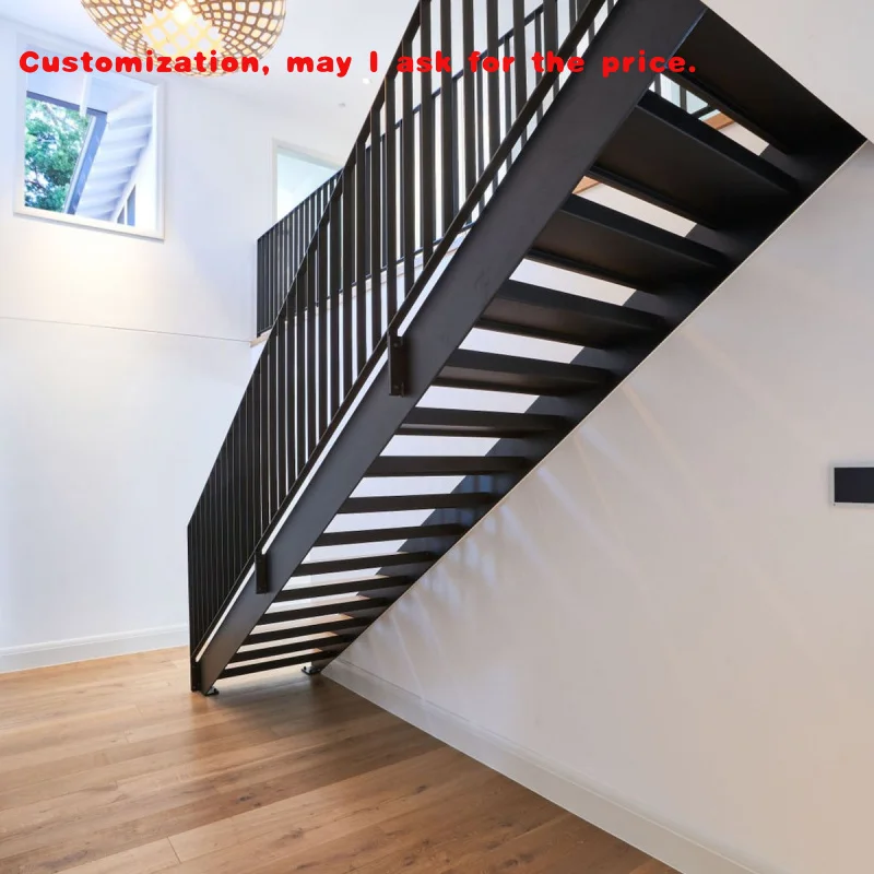 

custom.Black Galvanized Steel Ladder Stairs Indoor Structural Stairways Hardware Step Stair Commercial Building