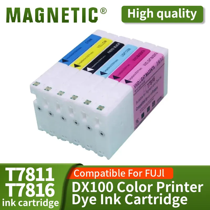 T7811-T7816 Compatible Ink Cartridge With Dye Ink For Fujifilm Frontier-S DX-100 Fuji DX100 Printer 200ML/PC 6 colors available