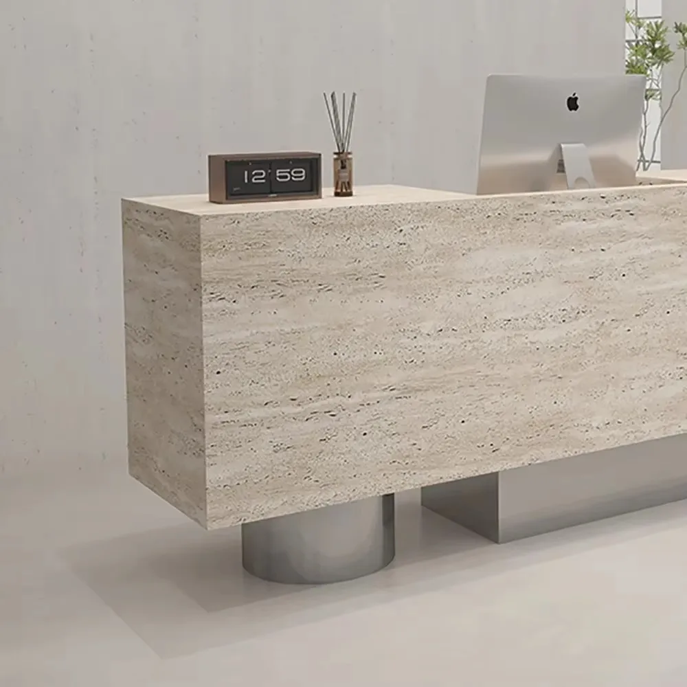 Elegant Nordic Bar Counter Cabinet Luxury Delicacy Nordic Glamour Reception Desks Elegant Unique Mostrador Commercial Furniture