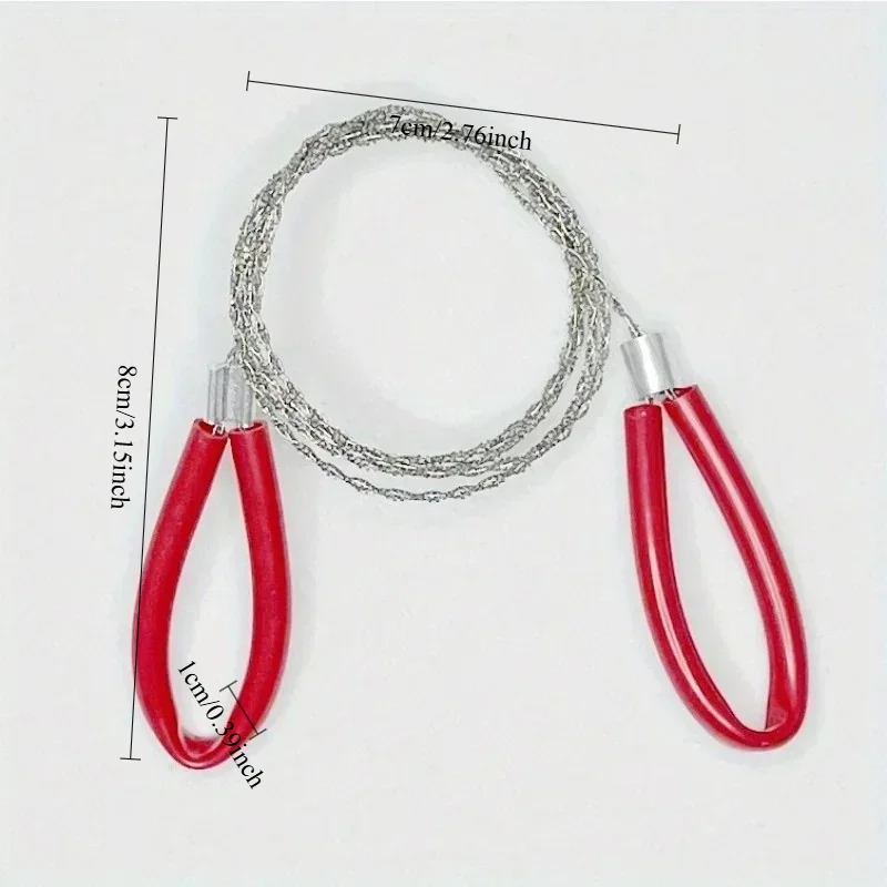 Stainless Steel Wire Saw with Leather Cover – Mini Hand-Pulled Survival Saw for Outdoor Camping