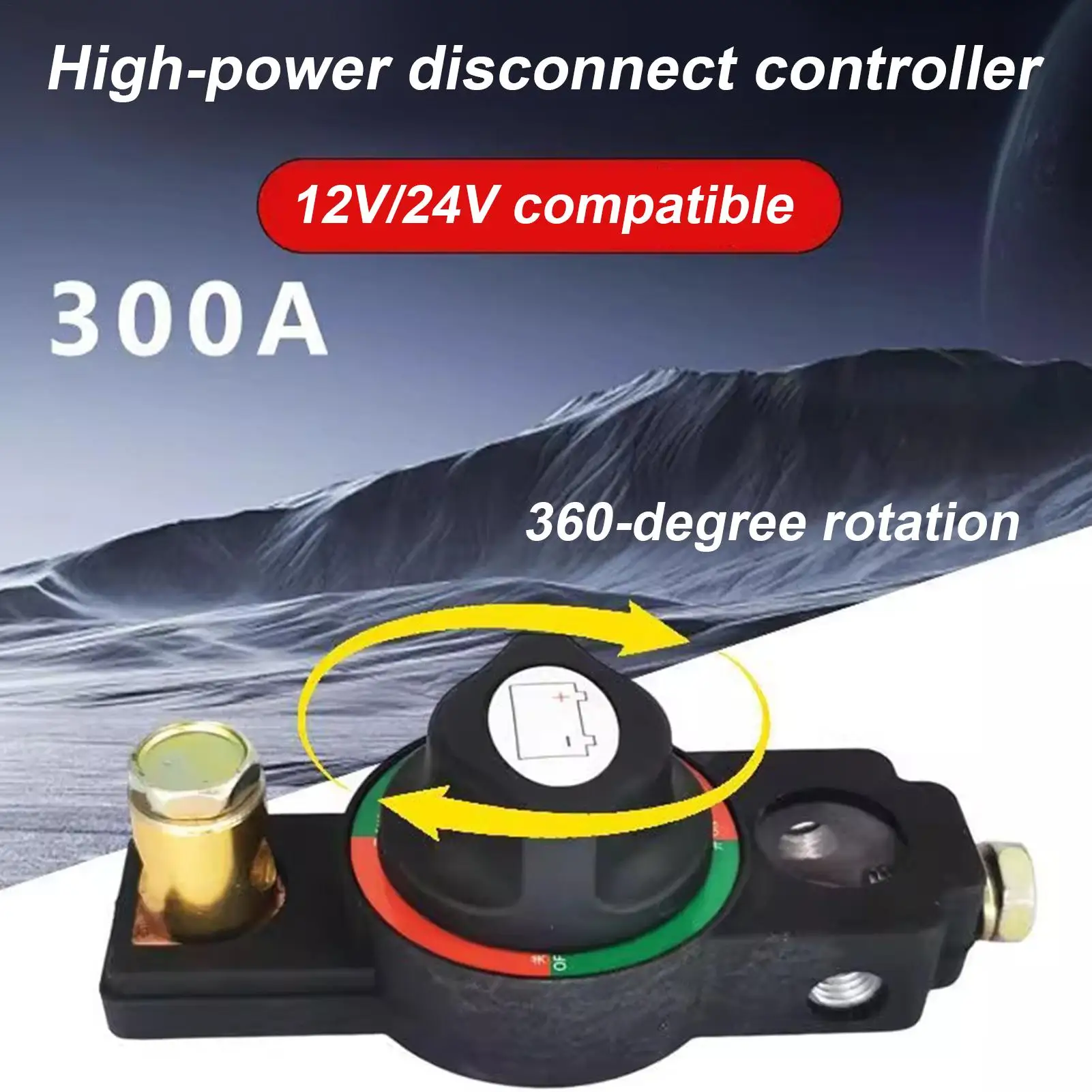 

Quick Disconnect Car Battery Button Heavy Duty Cut Off Switches, Anti-Leakage 12V/24V System Truck RV Power Control