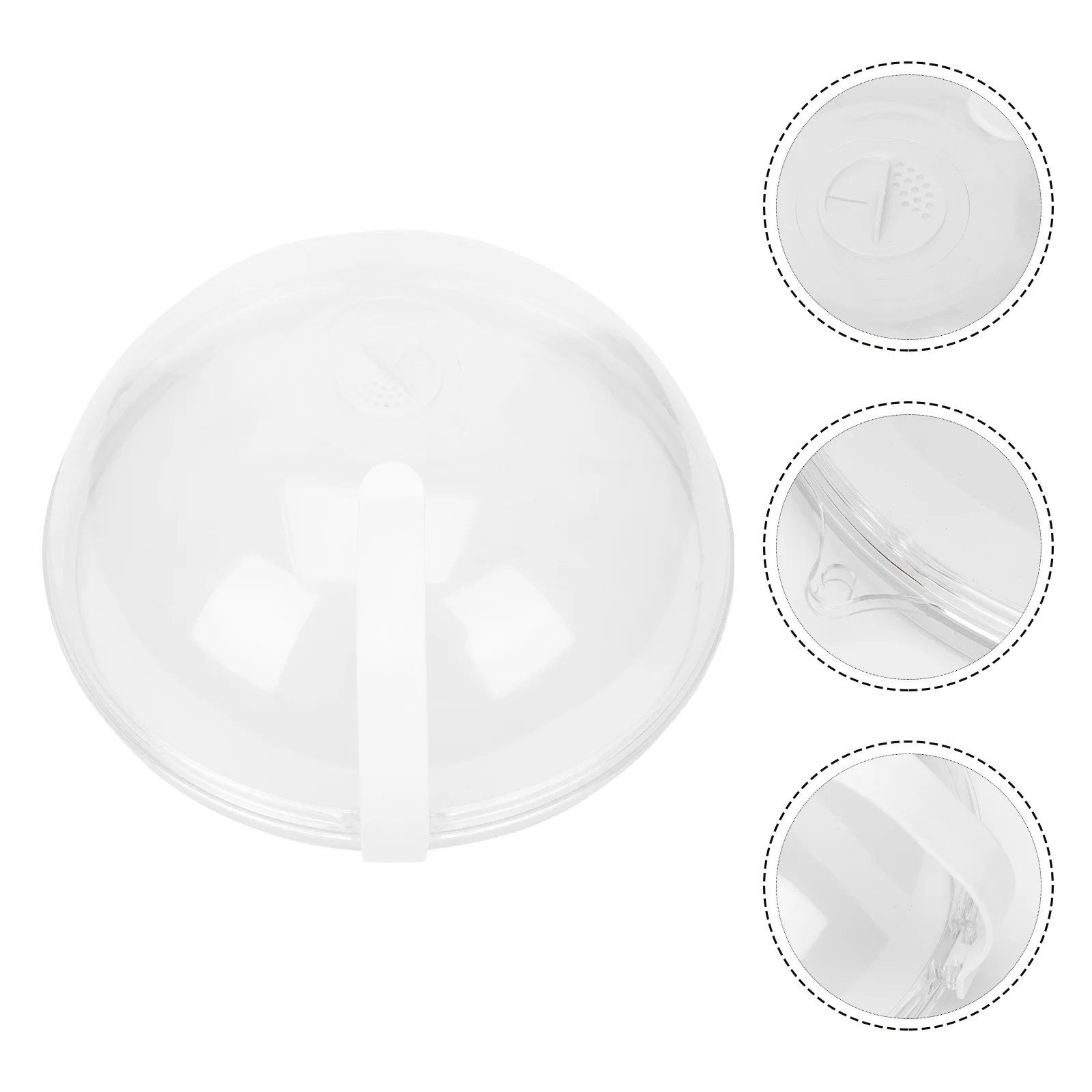 

1pc Microwave Splatter Guard Cover Transparent Heat Resistant 120℃ Anti-Scald Handle Steam Vent For Dust Proof Oil Protection