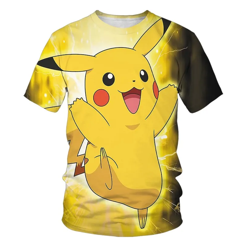 Pokémon Pikachu Japanese Anime Men's T Shirt 3D Printed Cartoon Short Sleeve T Shirt Men Women Boys Girls Graphic Tops Clothing