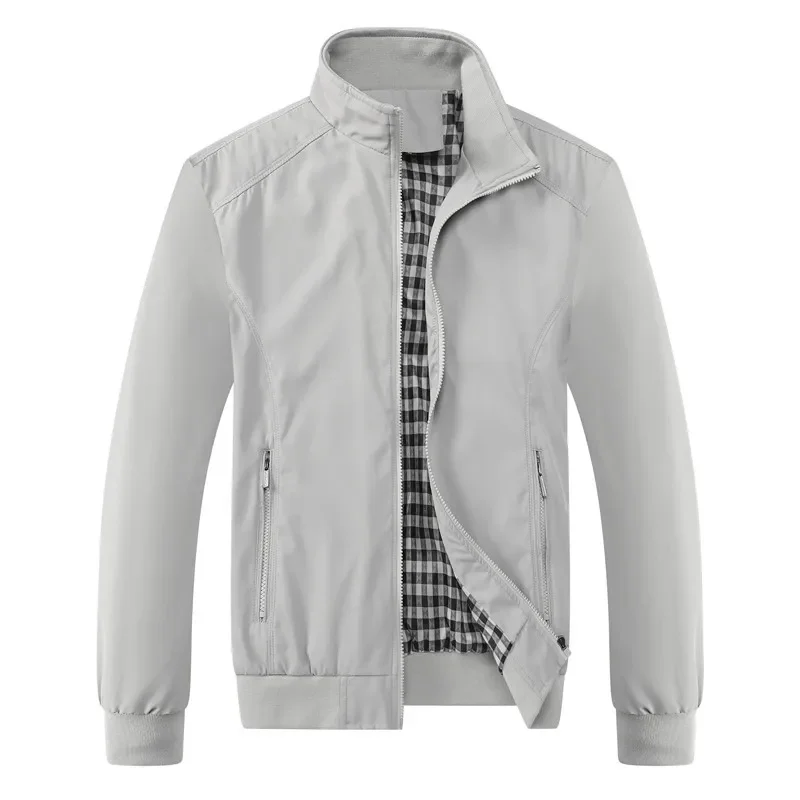 2025 Primavera Autunno Casual Solido Giacca di moda Sottile Bomber Cappotto da uomo Nuovo arrivo Giacche da baseball Giacca da uomo M-6XL 8XL Top