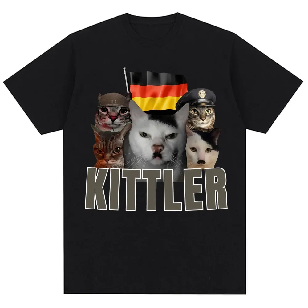 

Fuuny Kittler — мужские и женские футболки с забавным мем-котом, милые модные футболки с круглым вырезом, очень большая хлопковая уличная одежда.