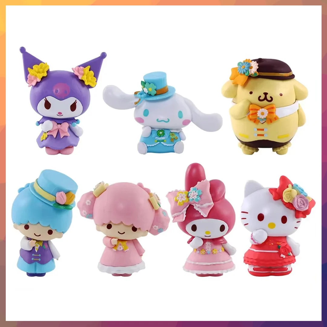 

Sanrio Anime Kuromi Melody Hello Kitty Cinnamoroll Flower Season Series Action Figures Model Toy Decoration For Gift Doll Toys