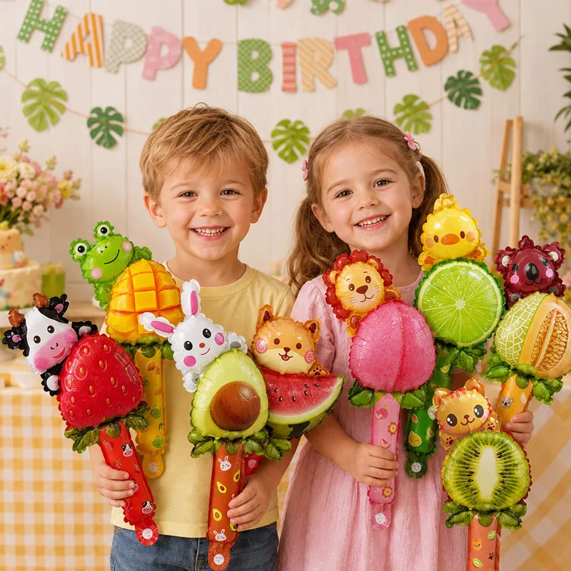 26pcs Fruit Animal Balloons, Christmas Birthday Party Decoration Balloon, Wedding Gifts, Self Sealing Photo Booth Supplies
