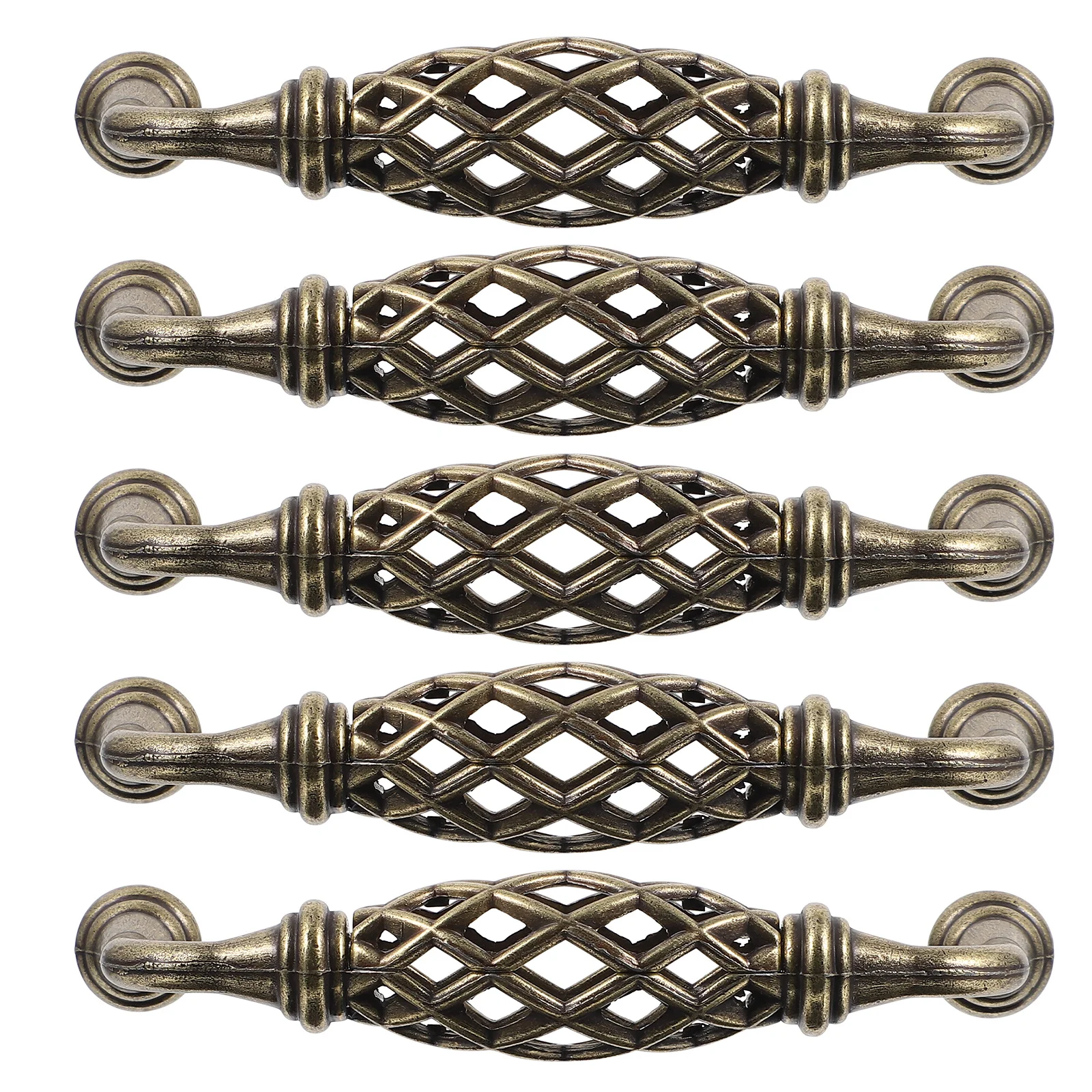 

5Pcs Retro Cage Pulls Furniture Handles for Closet Cabinet Drawer Zinc Alloy Cupboard Grips Knobs Furniture Handles