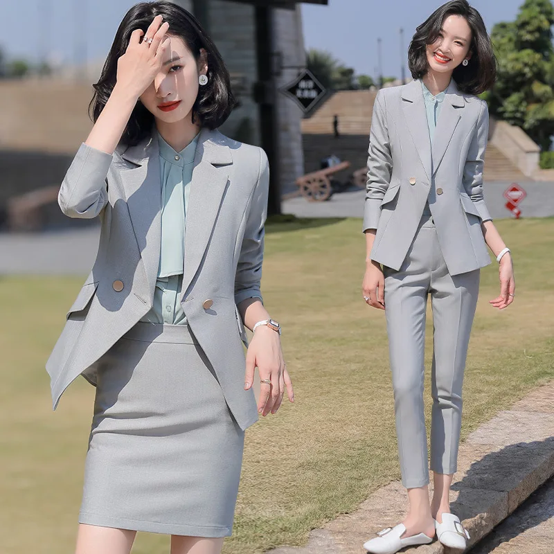 

Spring Autumn Winter Professional Fashion Suit Set for Women Slim Fit WorkwearolElegant Suit Formal Work Jacket