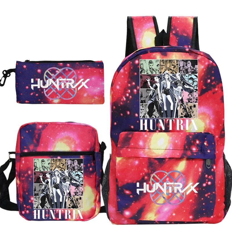 

2025 Movie Kpop Demon Hunters Backpacks 3pcs Set Students School Bags Girls Boys Schoolbag Teens Casual Travel Bagpack Mochila