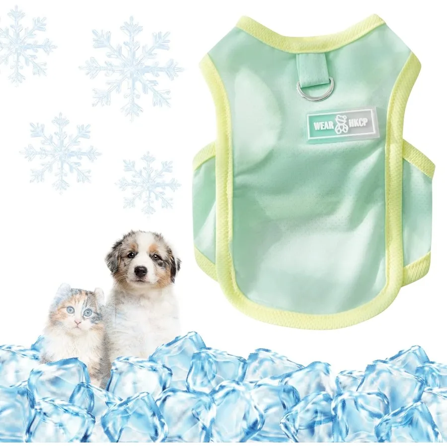 سترة تبريد للكلاب تي شيرت صيفي للحيوانات الأليفة قابل للتنفس سريع الجفاف للكلاب والقطط أزرق أخضر صغير (3.35.5 رطل) #1