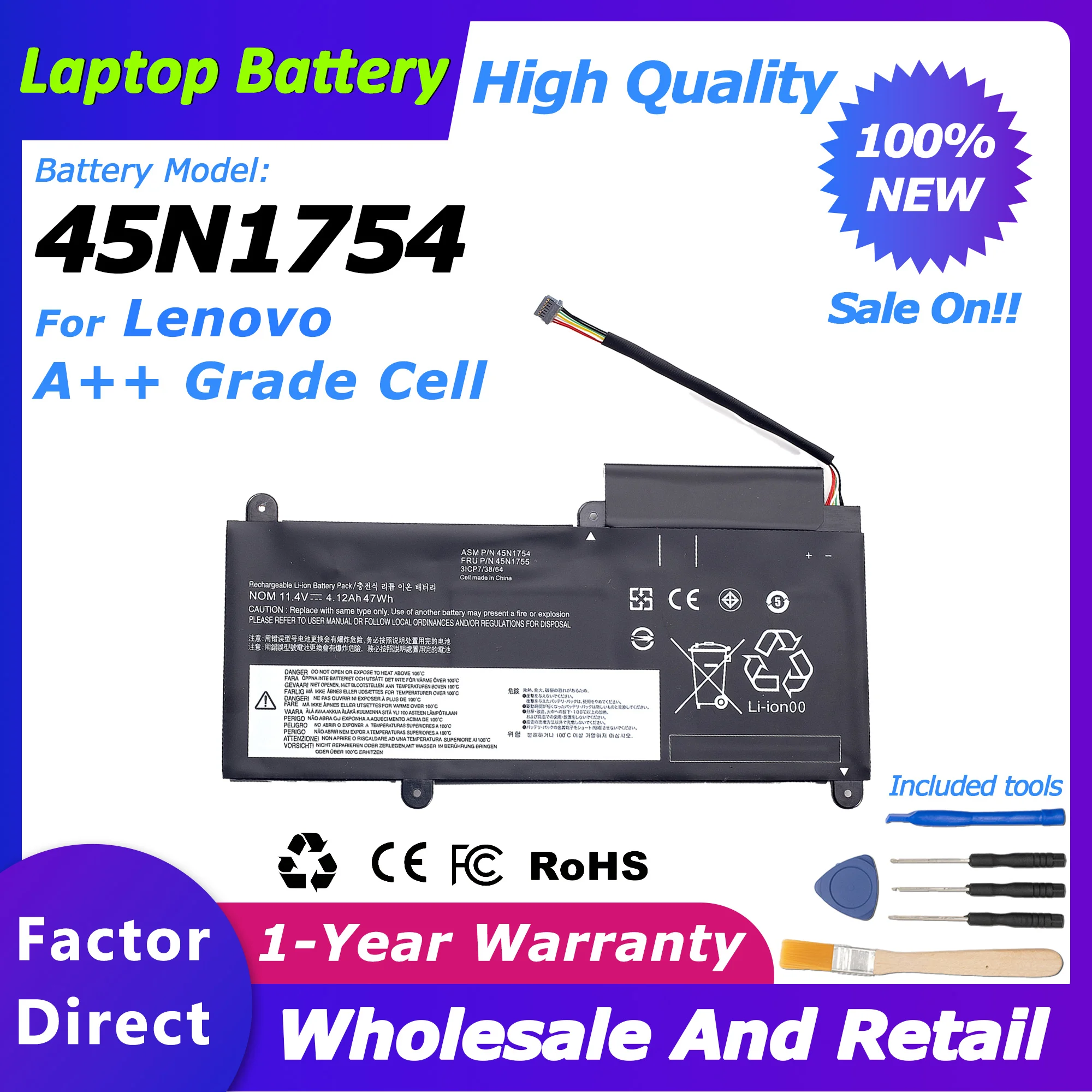 

45N1754 New Genuine 45N1754 Battery for Lenovo E450 E450C E460 E460C 3ICP7/38/65 battery 4120mah