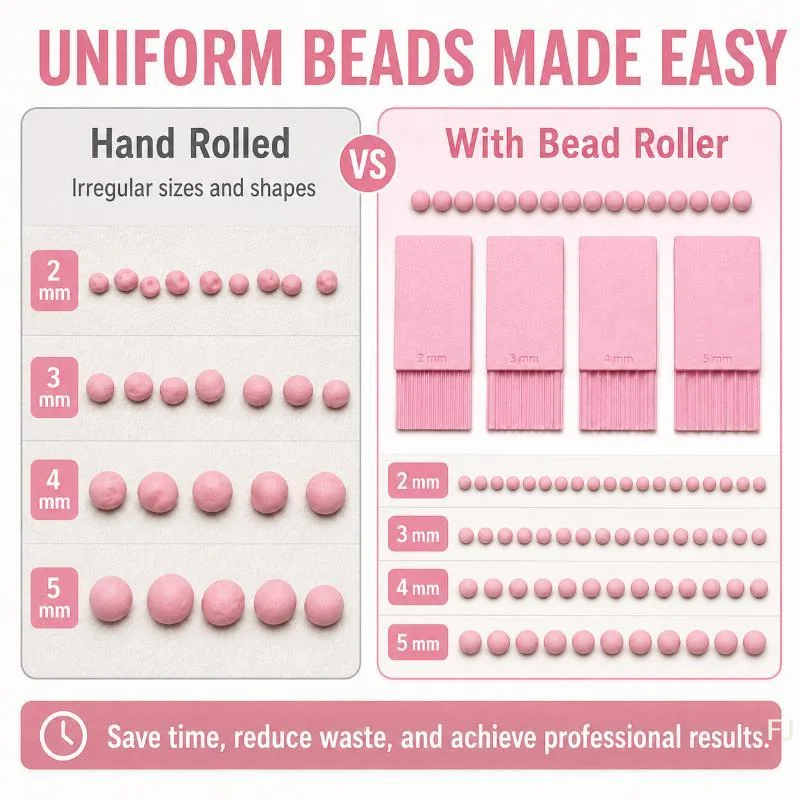 [YU]4Pcs Precision Grooves Clay Ball Maker Smooth Rolling Reusable 3D Printed 2 3 4 5mm Nail Art Bead Roller