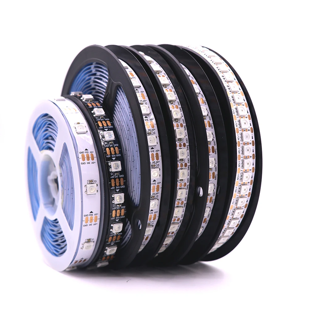 

DC5V WS2812B Individually Addressable 5050 RGB Led Strip WS2812 Smart Pixels Led Light Black White PCB Waterproof IP30/65/67