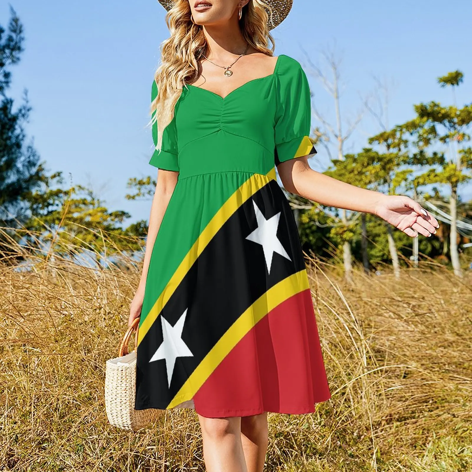 St Kitts and Nevis National Flag Dress Dress vintage Dress women