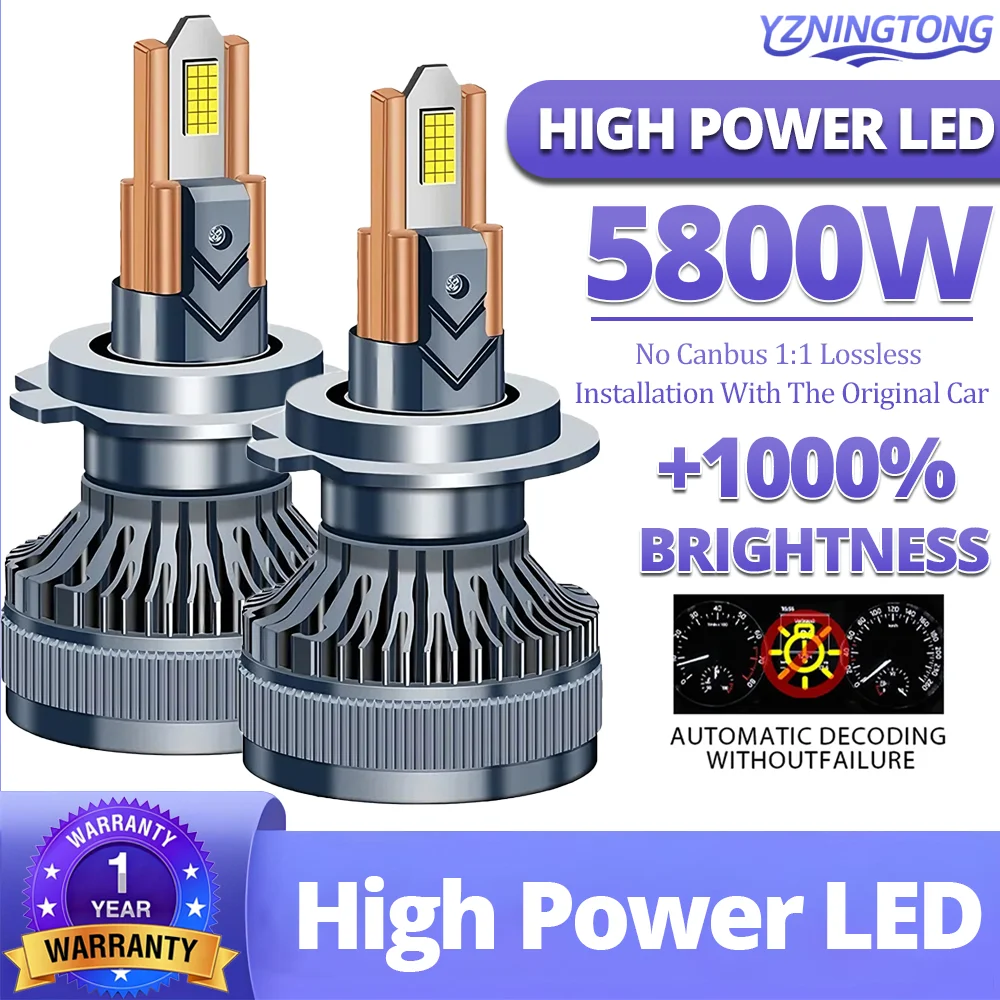 

H7 Led Car Headlight Bulbs Canbus 5800W Automotive H4 Led Headlamp H8 H1 H11 Led Fog Lights 9005 HB3 9006 HB4 9012 HIR2 12V 24V
