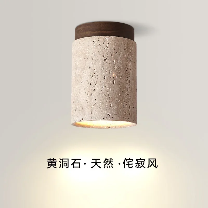 DurableWabi Sabi Style Ceiling Light, Yellow Cave Stone Designer, Retro Entrance Hallway, Dressing Room, Sun Lamp