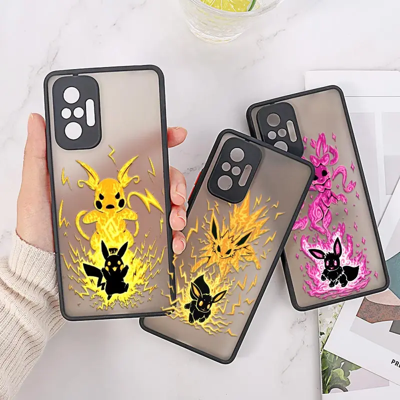 Pokemon Anime Pikachu Back Cover Case For Xiaomi Redmi Note 10 8 9 11 12 Pro Plus 5G 9s 10s 11s 12s 8A 9A 9C 10C Matte Soft Case