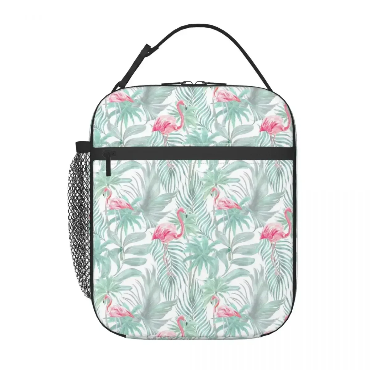 

Flamingo Lunch Bag For Child Leaf Plant Lunch Box Picnic Portable Thermal Tote Handbags Oxford Graphic Cooler Bag Xmas Gift