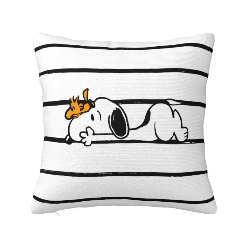 Custom Cute Cartoon Snoopy Cushion Cover 40x40Cm Soft Polyester Throw Pillow Case For Sofa Car SeatDecoration Bedding Pillowcase