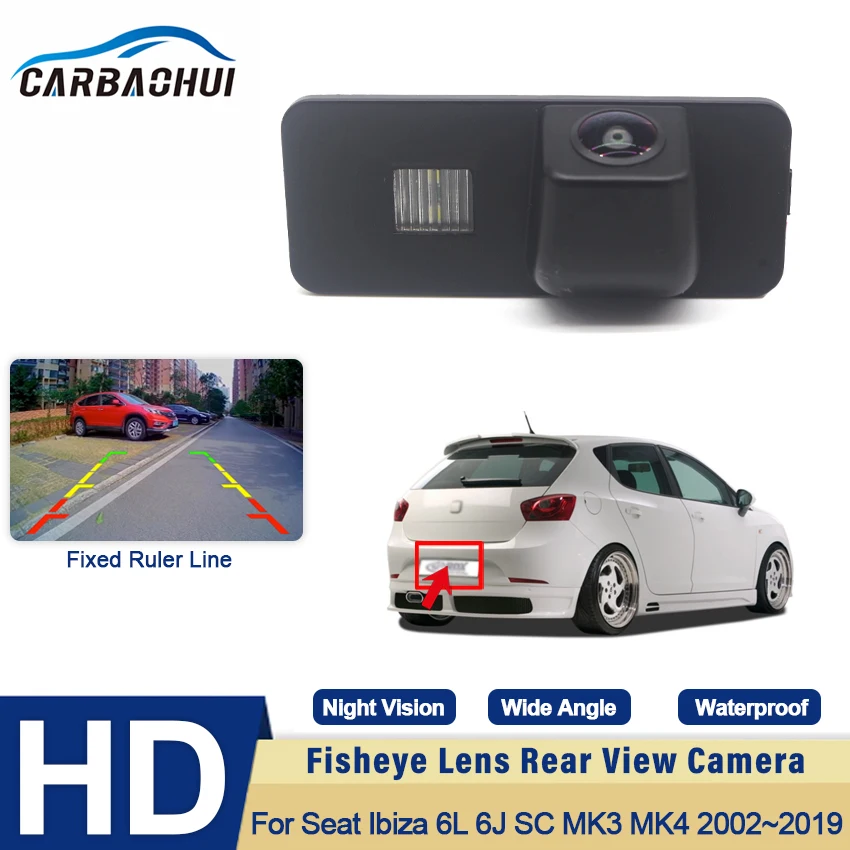 170 Degree Fisheye Lens HD CCD Waterproof Car Rear View Camera For Seat Ibiza 6L 6J SC MK3 MK4 2002~2017 2018 2019 Wide Angle