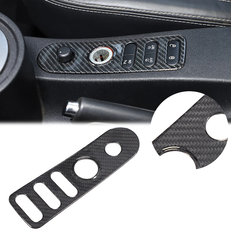For Seat leon 2008-2012 Real carbon fiber car central door lock button frame decorative sticker car protection accessories