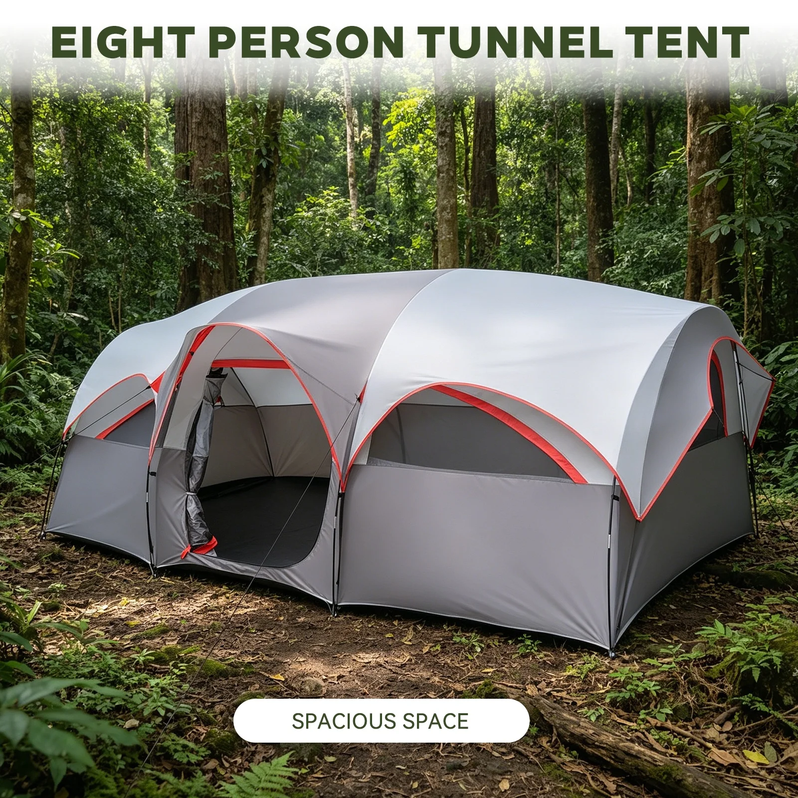 8-10 Person Camping Tent for Sports Event Tailgating, Large Shelter, Portable Tent for Outdoor Events