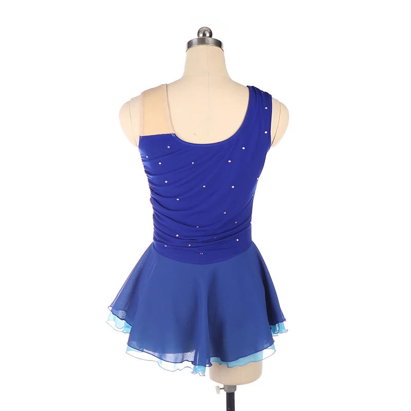 Figure Skating Performance Dress, Children's Adult Girls' Competition Grade Exam Skirt, Sleeveless view 2