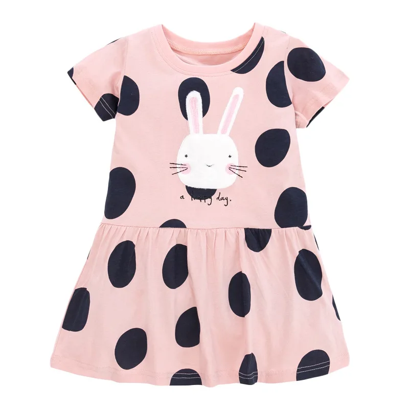 Little maven Baby Girls Summer Casual Clothes Lovely Little Genius Pretty Dress Kids Soft and Comfort Wear