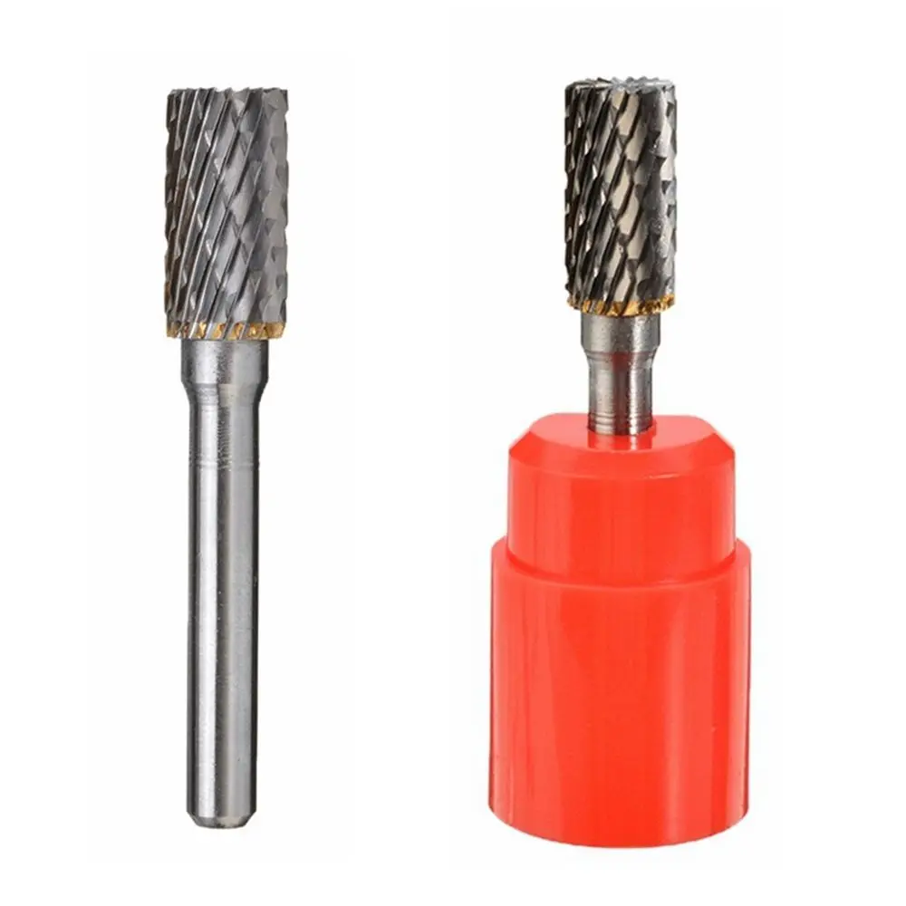 Tipo cilíndrico Tungsten Steel Milling Cutter, Moagem Head, Single e Double Slot Rotary File, 6mm