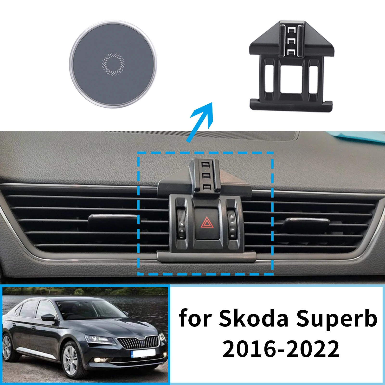 

​​fit for Skoda Superb 2016~2022 Screen Base Phone Holder Mount ​​ Secure Clip Car​​ accessoires