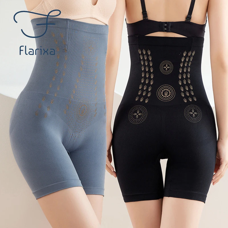 Flarixa High Waist Women's Panties Seamless Body Shaping Underwear Strong Flat Belly Panties Postpartum Slimming Boxer Briefs