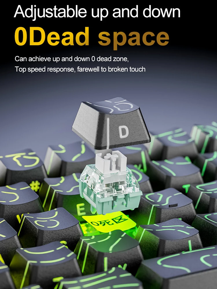Attack Shark X68HE لوحة المفاتيح الميكانيكية المحور المغناطيسي الجانب محفور RGB Esports قابل للتعديل مفتاح السفر الكمون المنخفض