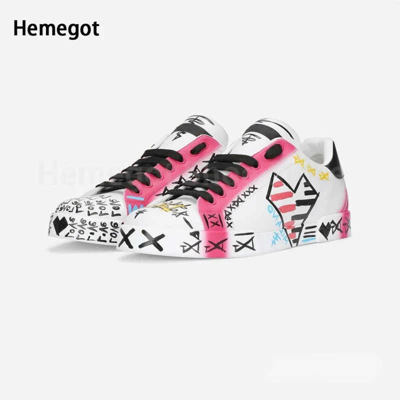 Men\'s Mixed Color Printed Lace-Up Sneakers Sports Shoes Comfortable Running Shoes Outdoor Men Athletic Shoes Men Running Shoes