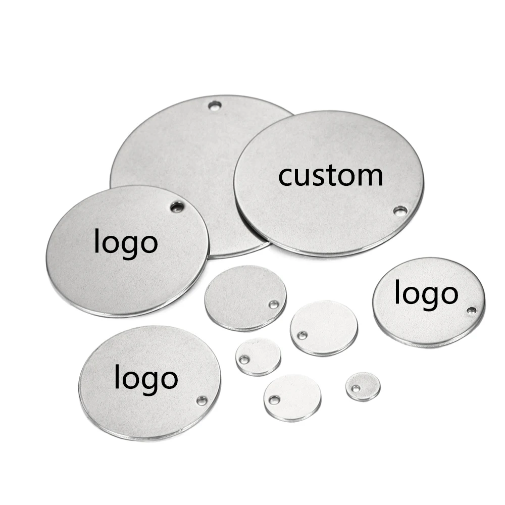 10-50pcs/lot 6-30mm Stainless Steel Round Blanks Dog Tag Pendants Stamping Charms For DIY Necklaces Jewelry Making Accessories