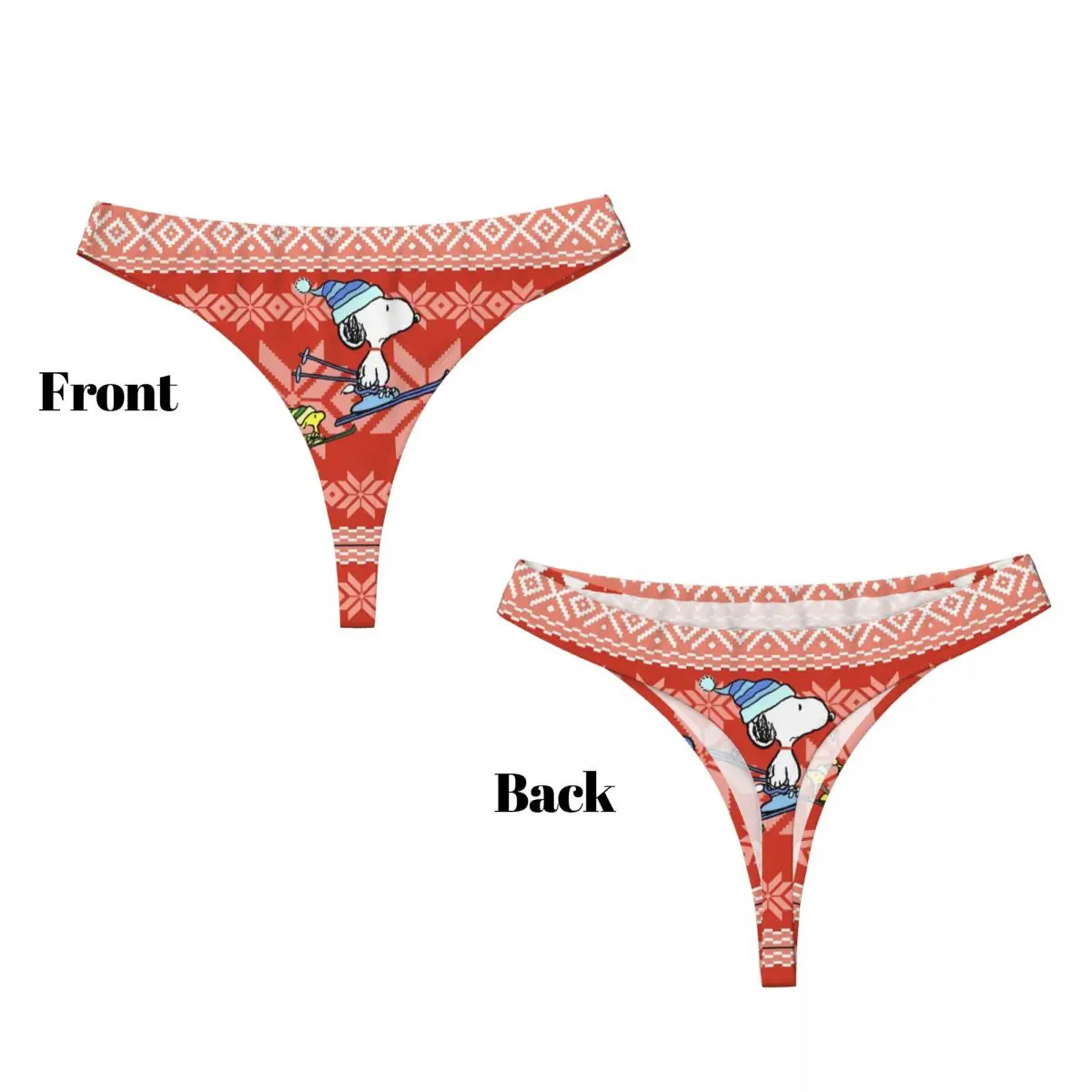 ポリエステルGストリング下着,女性用,ローウエスト,かわいい漫画のパンティー,スヌーピー,クリスマス,セクシー