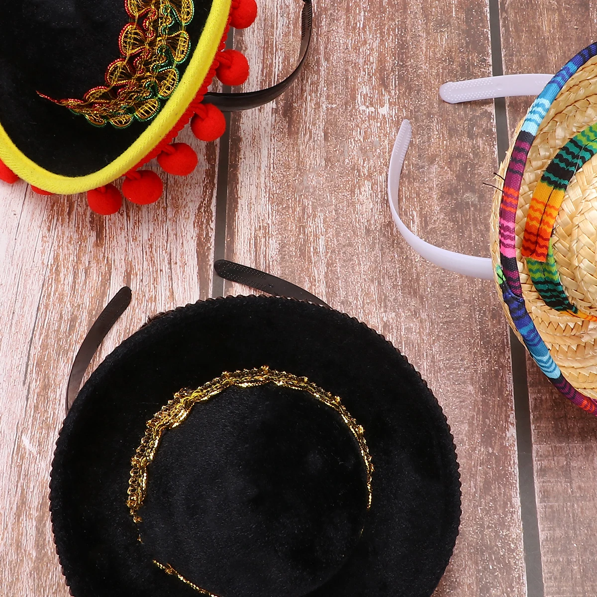 

3Pcs Mexican Straw Hats Festical Straw Hat Mexican Folk Style Sun Protection Sombreros Mexico Sombrero Sombreros