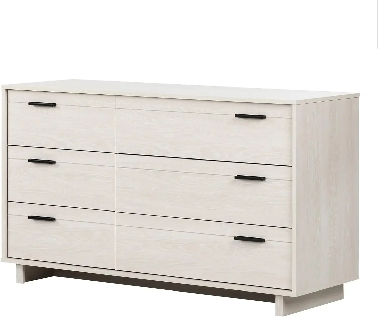 

South Shore Fynn 6-Drawer Double Dresser, Winter Oak with Metal Handles