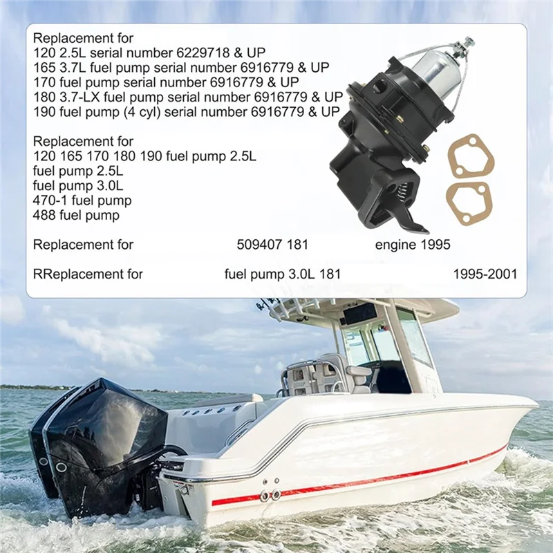 

A96E-8M0073435 Marine Fuel Pump For Mercury Marine Mercruiser Volvo Penta Sierra Mallory OMC 18-7282 9-35422